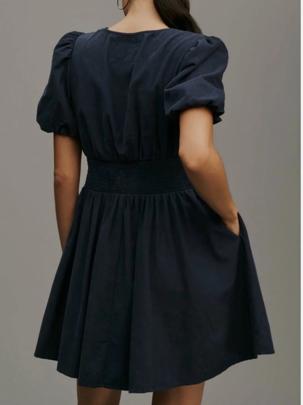 NWT Anthropologie The Katerina Button Front‎ Mini Dress Size M Corduroy Navy